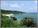 Looking at a distant beach from the German Village